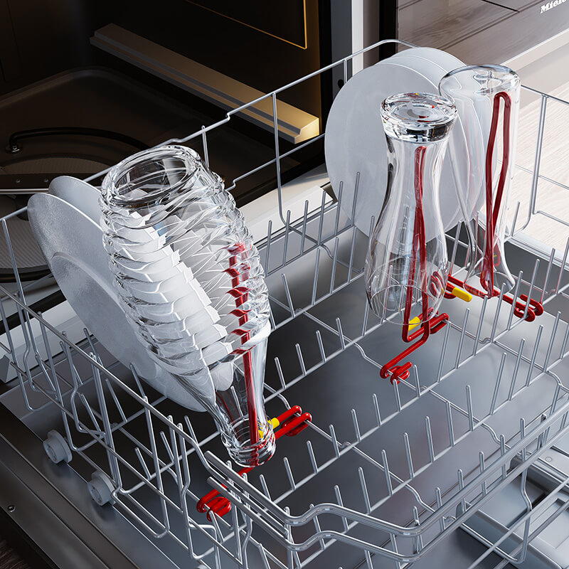 hoher glasflaschenhalter geschirrspüler